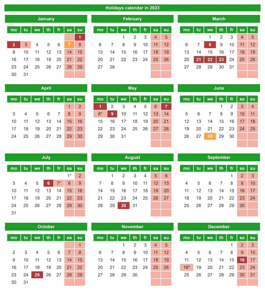 Holidays And Weekends In The Republic Of Kazakhstan In 2023 